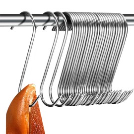 Alethron Butcher Hooks, Stainless Steel 140 mm, Meat Hooks, Pack of 25, S Hooks, Large Smoking Hooks, Butcher Hooks for Hot Cold Smoking, Stainless Steel Hook for Chicken, Rib Smoking, Hunting