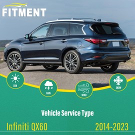 26" 17" 12" Windshield Wiper Blades Replacement for Infiniti QX60 2014 2015 2016 2017 2018 2019 2020 2021 2022 2023 QX 60 Premium All Weather Front Rear Wipers Set - OEM Quality (Pack of 3)