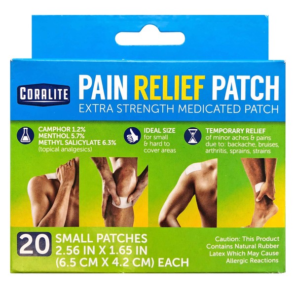 Coralite Small Pain Relief Patch 20 Count, Bulk Case of 24