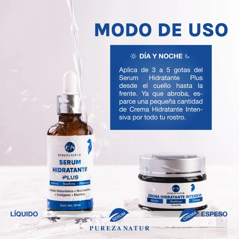 Pack Hidratante Intensivo Serum + Crema Ácido Hialurónico Todo Tipo