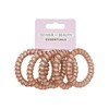 Oz Essentials Spiral Hair Ties 5 Pack - Pink Sparkle