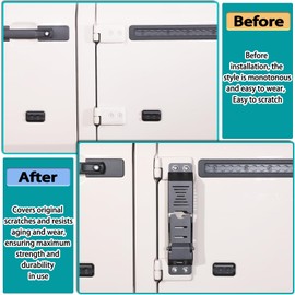 Hudiriy Car Door Hinge Steps Metal Folding Door Pedal Compatible with Ineos Grenadier 2020-2024 Folding Foot Pedal Rooftop Access External Accessories (Black)