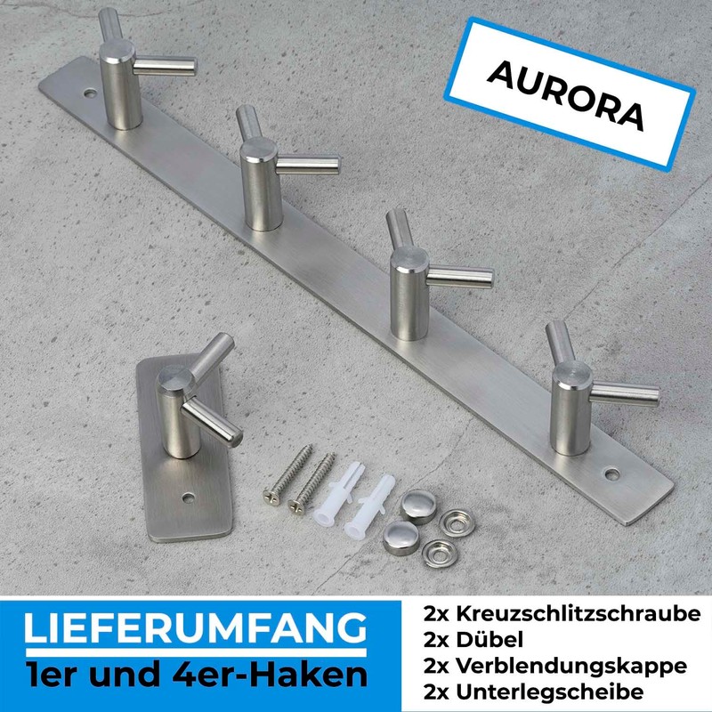 Stahlia Coat Hook Rack Brushed Stainless Steel Wall Hook Coat