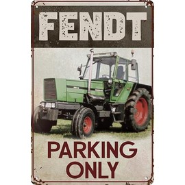 Weatherproof Tractor Parking Sign - Parking Only Suitable for Fendt Tractor, Trekker, Bulldog Lover, Collector and Screwdriver, 30 x 20 cm