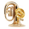 Brass Miniature Tuba Shaped Lapel Brooch Pin Elegant Mini Musical