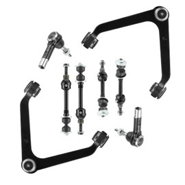 8pc Front Upper Control Arms Suspension Kit Fit for 2WD Dodge Ram 1500 2002 2003 2004 2005 with Lower Ball Joints Outer Tie Rods Sway Bars K7424 K7400 K7411 ES3538