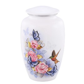 URNS OF DIGNITY Humming Bird Cremation URNS,URN for Human Ashes, Adult URN for Funeral, Burial, Columbarium or Home, Cremation Urns for Human Ashes Adult 200 Cubic Inches:- with Velvet Bag