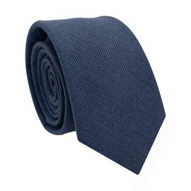 Kebocis Corbata de algodón de color sólido para hombre, Azul marino, Regular-3.1"