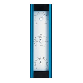 Hokco Weather Station Analog Barometer, Thermometer, Hygrometer to Measure Humidity Aluminum Medium Electric Blue 13 in