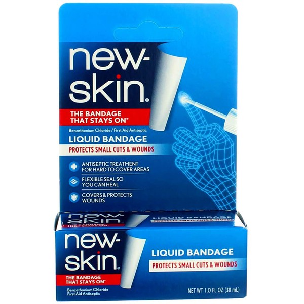 New-Skin Liquid Bandage, Waterproof Bandage for Scrapes and Minor Cuts, 1 fl oz (Pack of 5)