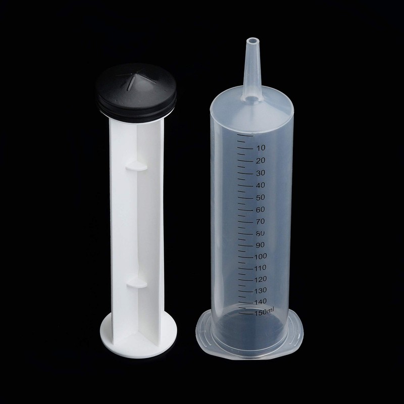 150ml Syringe with Tip Adapter, Large Plastic Syringe Individually Packaged