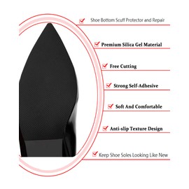 CZBYXA12 Shoe Sole Protector for Womens High-Heels,Black Bottom Shoe Soul Protectors,Shoe Grips on Bottom of Shoes,Non Slip Shoe Pads,Shoe Sole Guard,Anti-Slip Shoe Grips Pad(6.0"x4.0",Black-2Pairs)