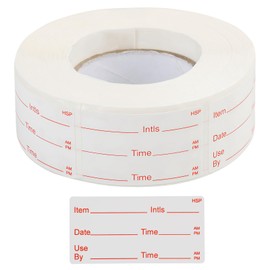 500pcs Dissolvable Labels Easy Peel Off, Easy Peel Off Freezer Labels with Red Text, Use First Use by Date for Food,No Sticky Residue, Ideal for Food Storage