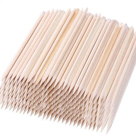 200 Pcs Cuticle Pusher for cuticle remover manicure Nail Art Orange Wood Stick 4.5" Length