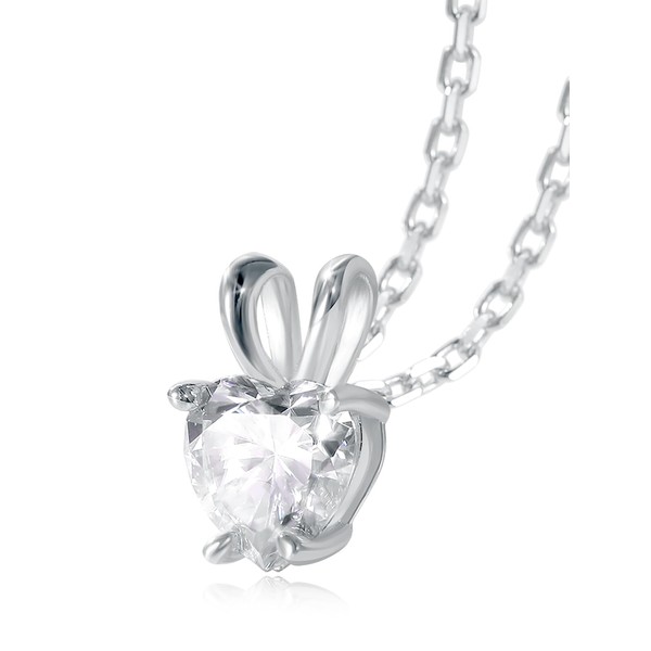 Womens Small Moissanite Simple Heart Necklace 925 Sterling Silver Imitation