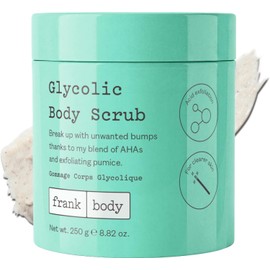 Body Glycolic Body Scrub Vegan, Cruelty Free, Exfoliating Body Scrub Fights Breakouts and Soothes Skin & Marks with AHA, Pumice, Witch Hazel, and Niacinamide 8.82 oz / 250 g