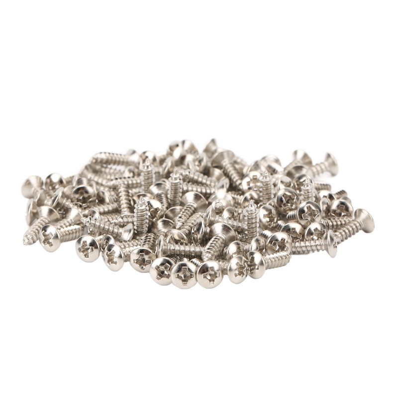 100PCS Guitar Pickguard Screws Metal Guard Plate Mounting Screw Electric