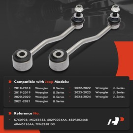 A-Premium 2 x Rear Sway Bar Links Stabilizer Bar Links, Compatible with Jeep JL Series Wrangler 2018-2024