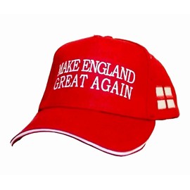 Make England Great Again Cap Red and White Embroidery England Flag Design Political Patriotic Make Britain Great Again Baseball Hat St George's Flag Symbol Proud Pride MEGA Adjustable Strap Unisex