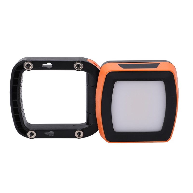 Orange Portable Rechargeable Work Light LED Flood Lights Folding Stand