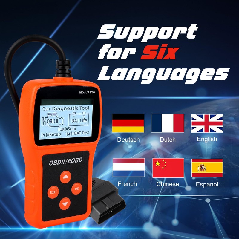 OBD2 Car Scanner Tool Check Engine Light Fault Code Reader