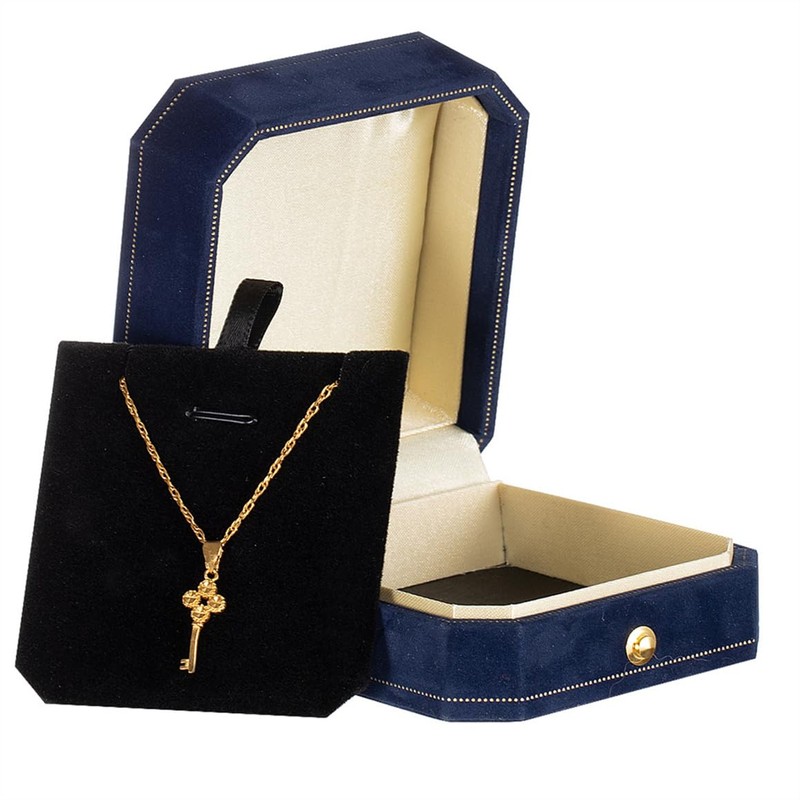 Necklace Box Velvet Pendant Gift Box Long Chain Jewelry Display