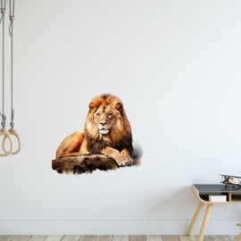 GRAZDesign Wall Sticker Lying Lion Safari Animals Wall Sticker Wild Animals Wall Sticker for Living Room, Bedroom, Children's Room - 55 x 50 cm