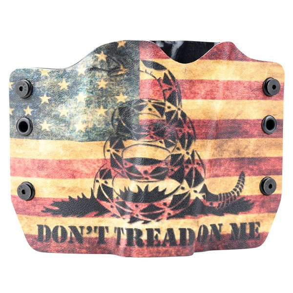 Don't Tread On Me Tan Snake Flag OWB Holster (Right-Hand, for Springfield XD 9 Mod 2)