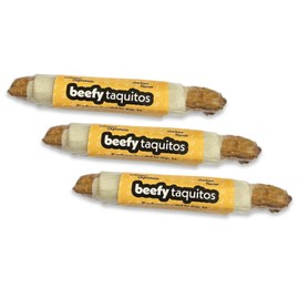 Frankly Original Pet - Chicken Flavored Collegen Packed Beefy Taquito Stick for Small and Medium Dogs Pack of 3 (Long Lasting Chews, Treats, Bones for Aggressive Chewers) - 7" (8661)