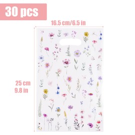 30pcs Flower Party Bags for Kids Girls Small Floral Birthday Gift Bags for Favors Spring Summer (Flower)