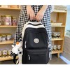 Cute Smiley Face School Backpack, Black and White, Multiple Compartments