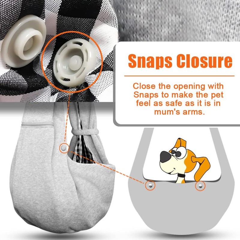 Tomkas Small Dog Sling Carrier - Zipper Pocket & Adjustable