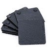 8pcs Square Black Slate Stone Coasters for Drink Bar Kitchen