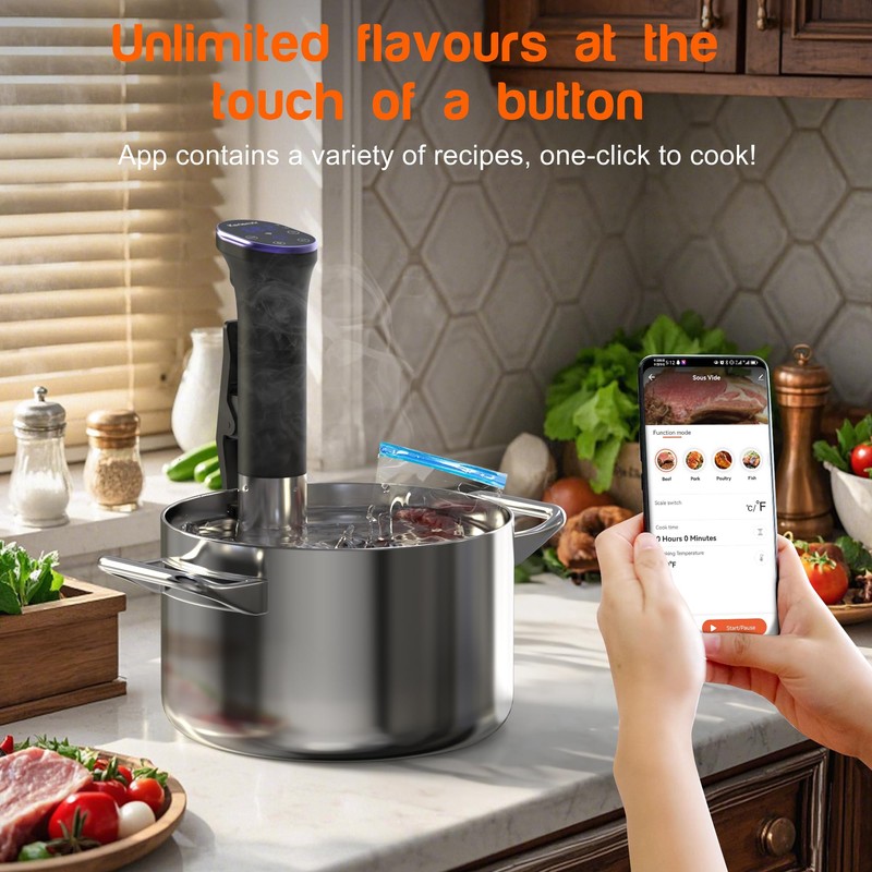 Karienvir Sous Vide WIFI, Sous Vide Machine 1100W, Sous Vide