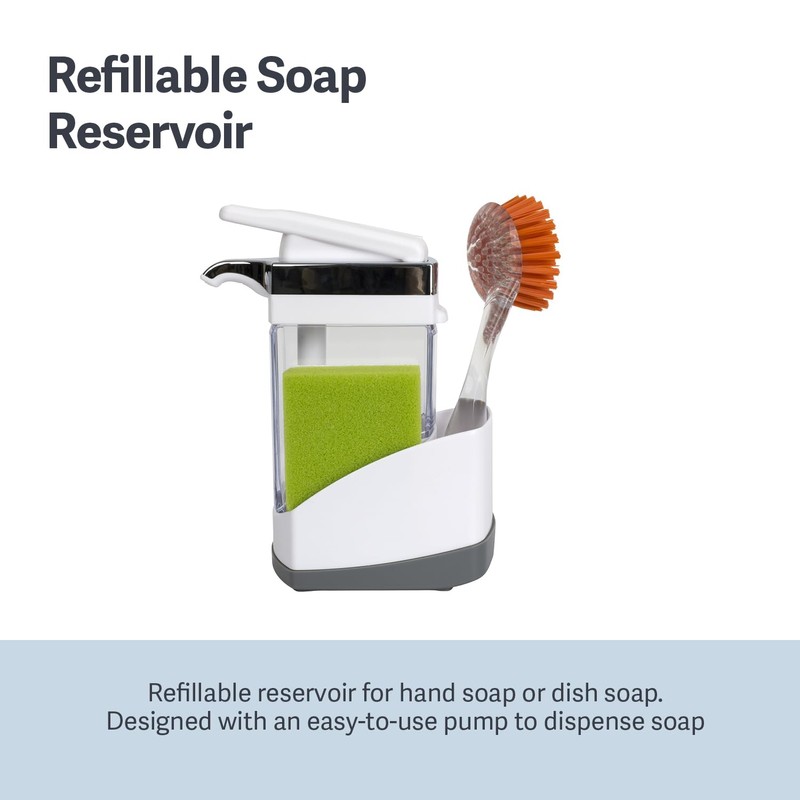 Casabella Sink Sider Solo Soap Pump and Sponge Caddy for