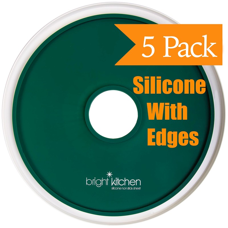 5 Fruit Leather Silicone Dehydrator Sheets with EDGES fits Elite