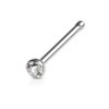PiercedOff 316L Surgicl Steel Nose Stud with Clear CZ Gem-