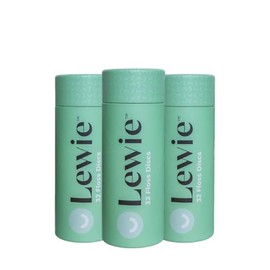 Lewie Floss Discs Teeth Cleaning – Dentist Developed Ergonomic Portable Flossing Disc System Made of Expandable Floss for Comfort & Effectiveness. Portable Dispenser – 96 Pk
