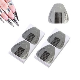 VNC 200Pcs Pcs Long Nail Forms Extension Set Silver Nail form guide stickers Thick Nail Art Tips Extension Forms Durable Acrylic Nail Paper Forms Numbers Marked Stickers