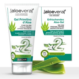 ZUCCARI ZUCCARI aloevera² - 100% Aloe Vera Gel (150ml) - Doppelt konzentrierte Feuchtigkeitscreme für besonders strapazierte Haut & bei Sonnenbrand - Erfrischendes Gelee für Gesicht, Körper und Kopfhaut