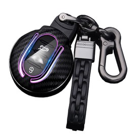 ontto Plastic Car Key Case Fits Mini Cooper S D F55 F56 F57 F54 F60 JCW Clubman Countryman Remote Control Key Case Key Cover Key Case Key Case Key Bag Carbon Fibre Black