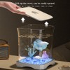 Niwugady Aquarium with Feeding Opening Top and Built-in Ground Light,