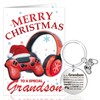 DPKOW Grandson Gamer Christmas Card Keyring Gifts, Funny Grandson Christmas