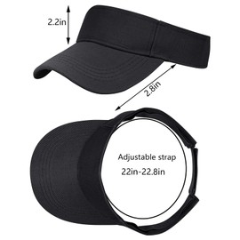 jerbro Unisex Visor Cap Sun Hat Golf Tennis Cap with Sun Visor Baseball Cap Adjustable Visor Summer Peaked Cap for Men and Women (Black)