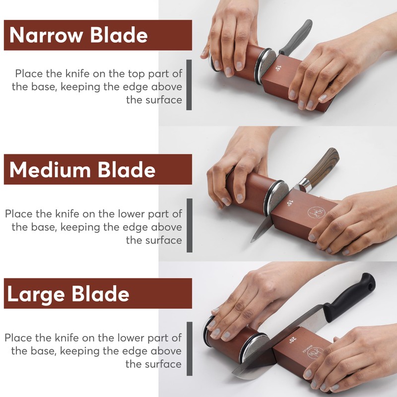 Rolling Knife Sharpener with Diamond and Ceramic Discs, Kitchen Knife