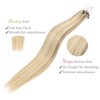 DIYOMO Microlink Hair Extensions Human Hair #16/60 Ash Blonde Highlighted
