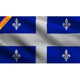 Doublee Sided Large Canada Quebec Province Boat Flag 12X18 INCH 3ply, 30X45CM Canadian Province of Quebec Flags for Outdoor and Indoors,Double Stitched CA QC Polyester Flags, with Brass Grommets and Stronger Header. (3ply, 12X18 inch)