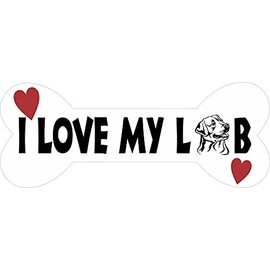 StickerTalk Dog Bone I Love My Lab Vinyl Sticker, 6 inches by 2.25 inches