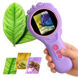 Unicorn Handheld Digital Microscope for Kids，Mini Portable Microscope Camera with Light 2.0" IPS Screen 5 Megapixels 4X Zoom Magnification STEM Toys Gift for 4-8 Years Old Boys Girls
