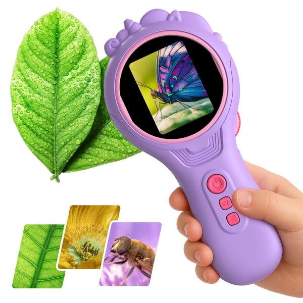 Unicorn Handheld Digital Microscope for Kids，Mini Portable Microscope Camera with